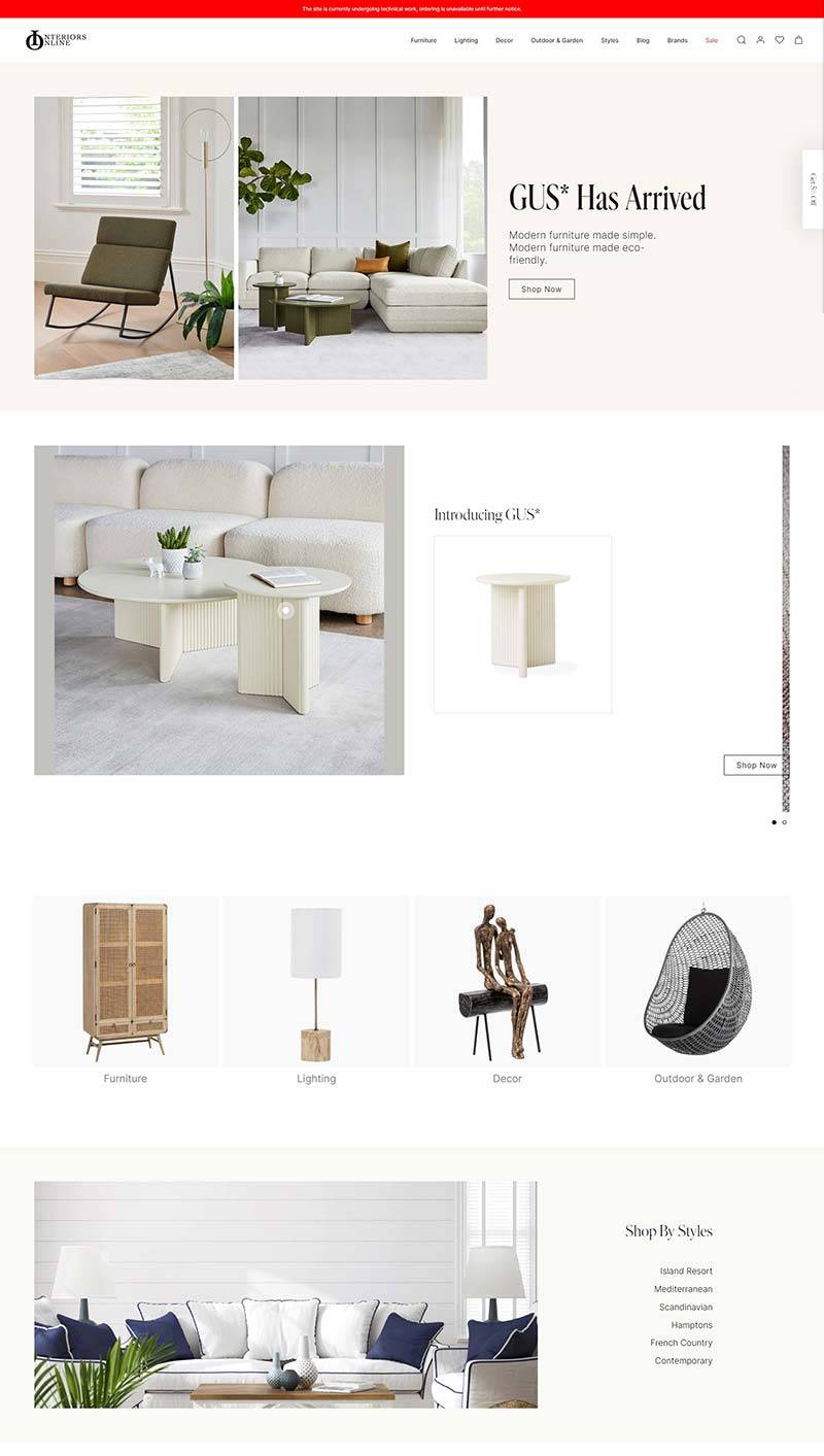 Interiors Online 澳大利亚家具装饰品牌购物网站