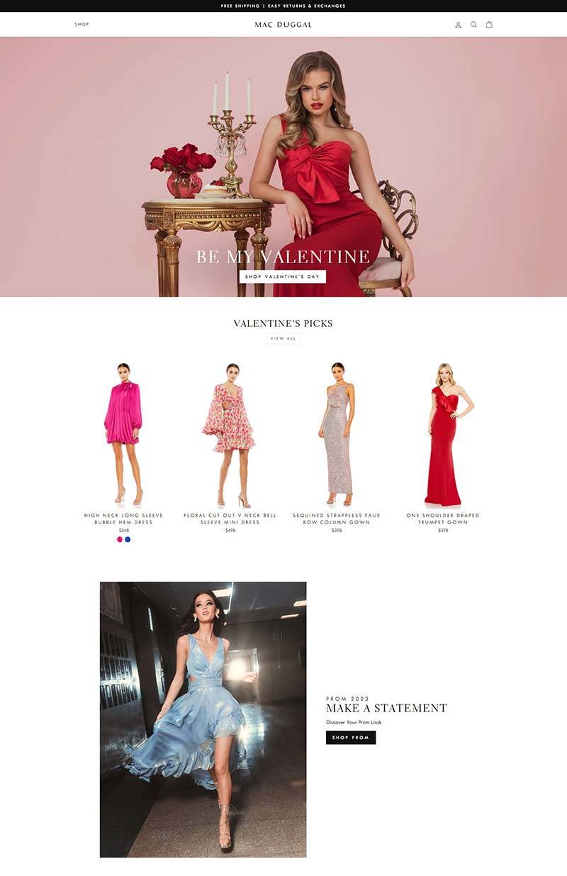 Mac Duggal 美国女性连衣裙品牌购物网站