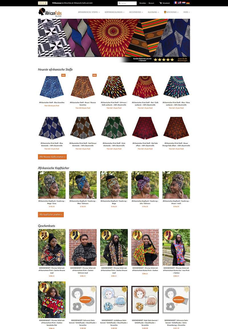 AfricanFabs 非洲面料装饰品德国购物网站