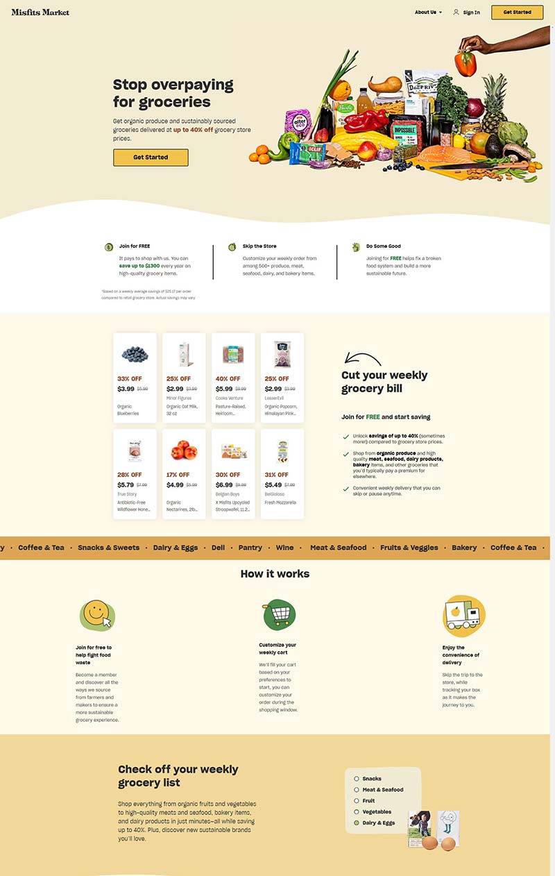 Misfits Market 美国天然健康食品购物网站