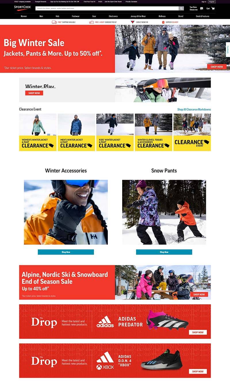 Sport Chek 加拿大户外运动鞋服品牌购物网站