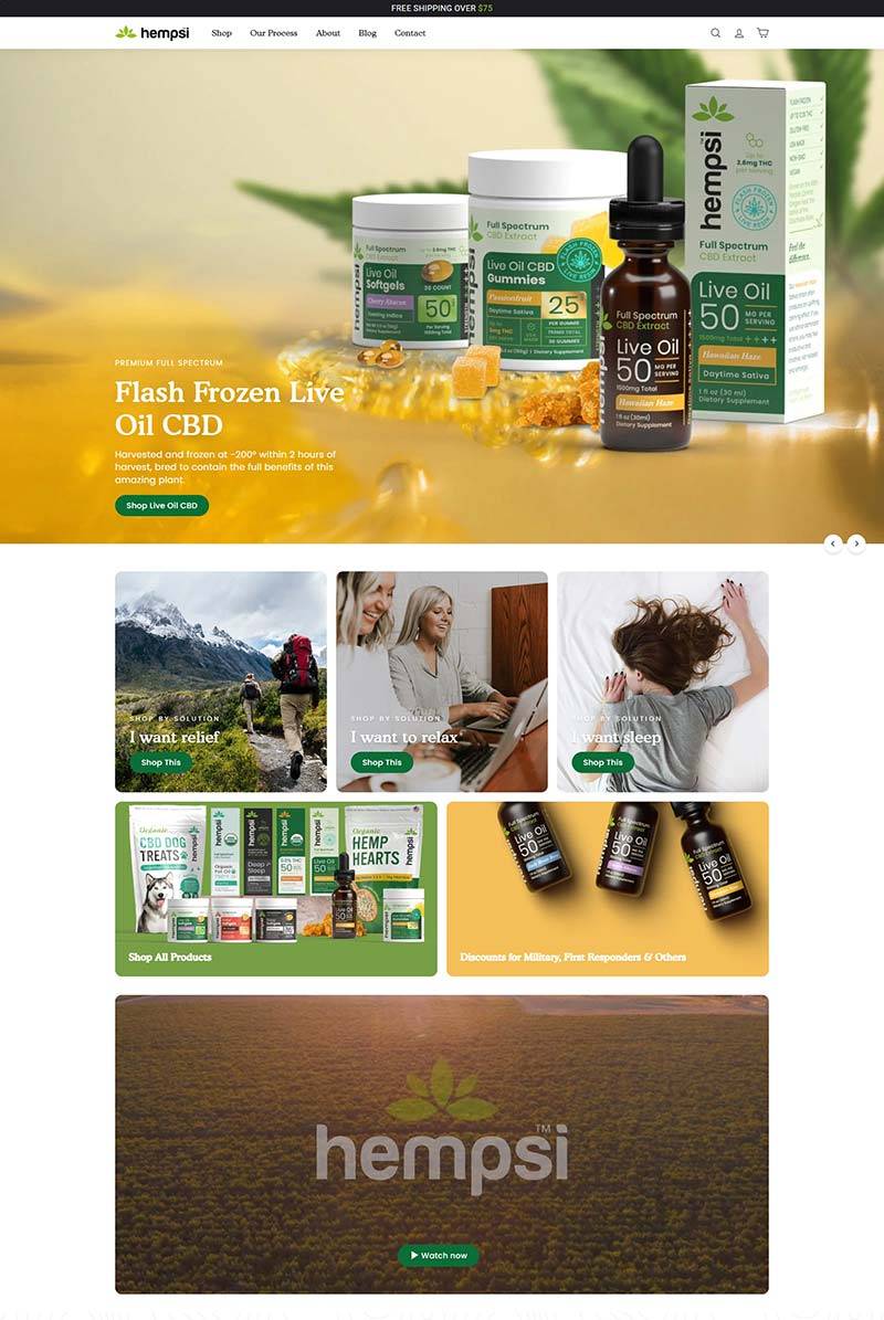 Hempsi 美国CBD精油保健品购物网站