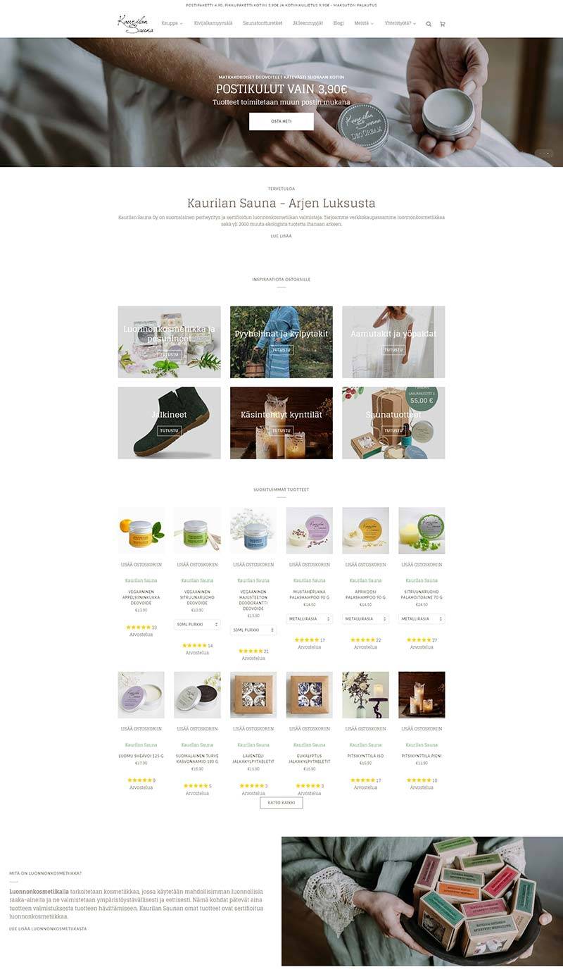 Kaurila Sauna 芬兰手工护肤产品购物网站