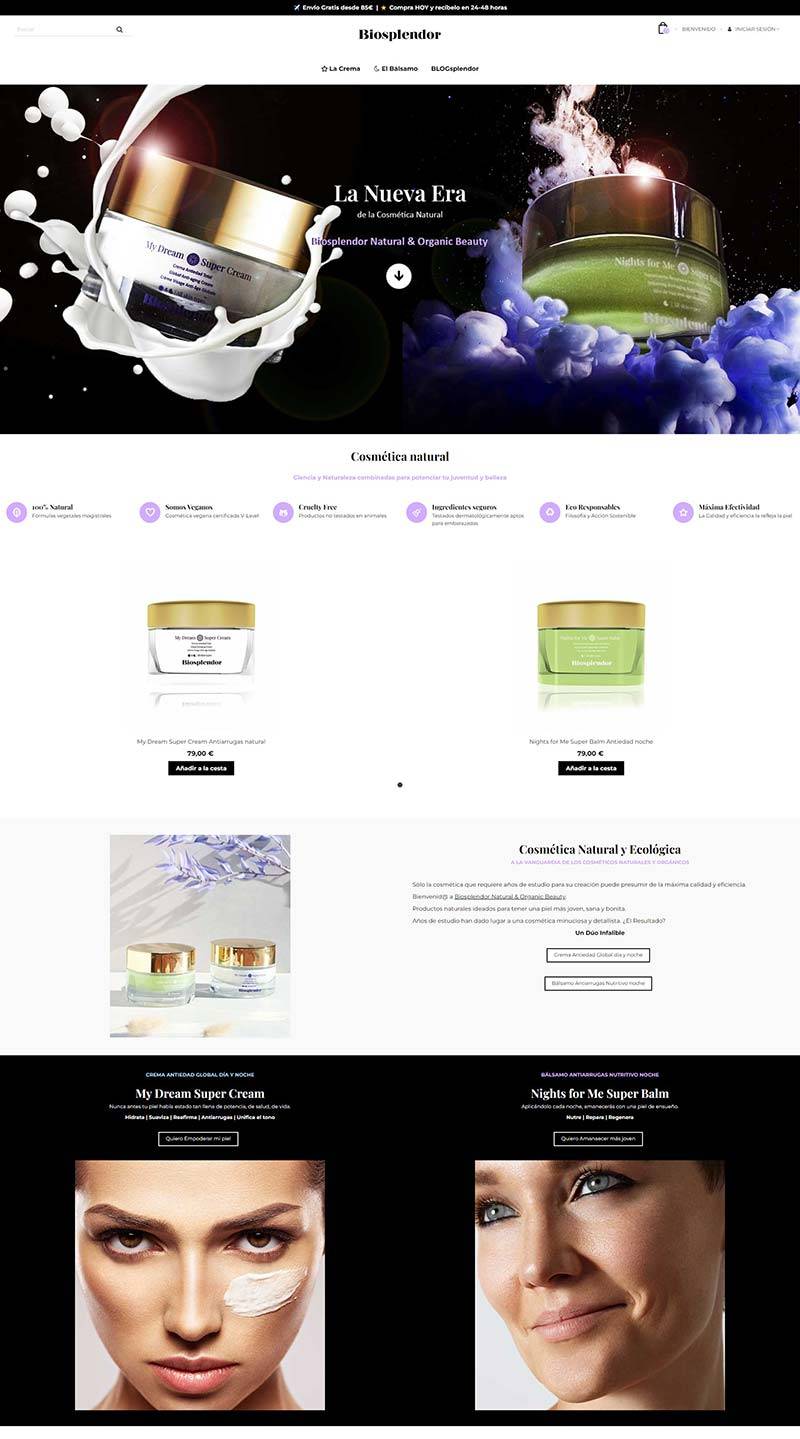 Biosplendor 西班牙天然有机化妆品牌购物网站