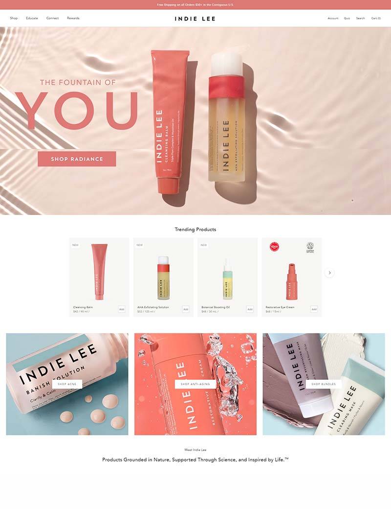 Indie Lee 美国高性能护肤品牌购物网站