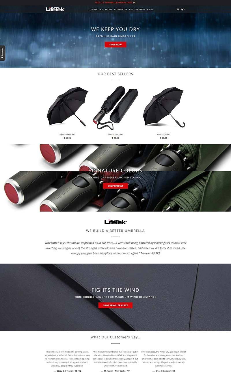 LifeTek 美国专业雨伞品牌购物网站