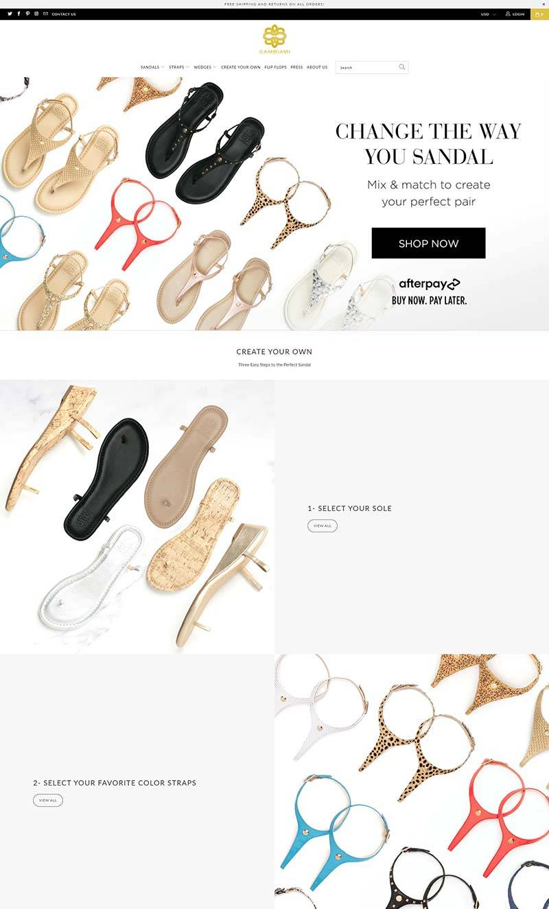 Cambiami 美国女性凉鞋品牌购物网站