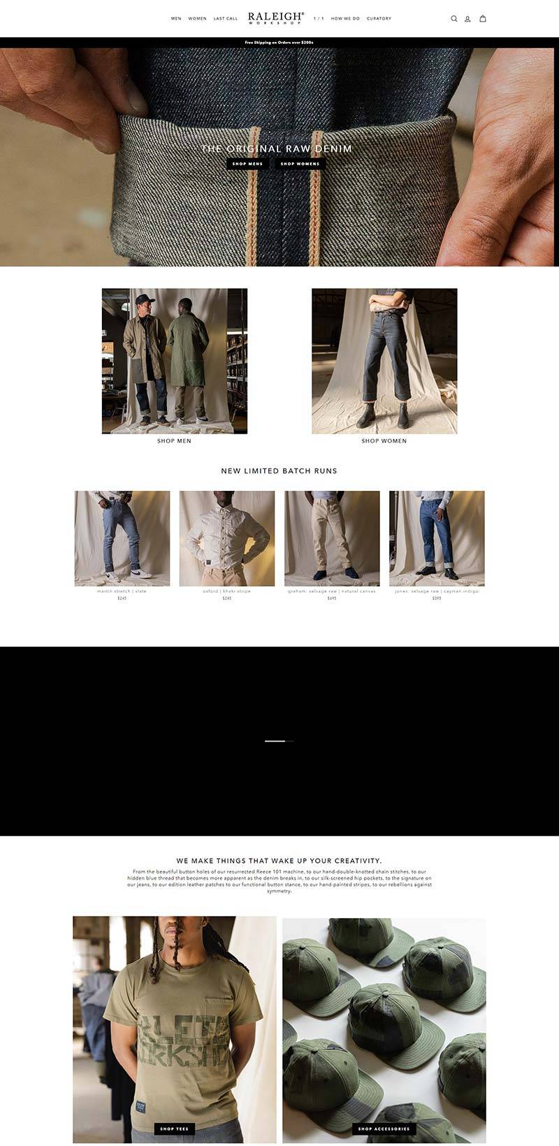Raleigh Denim Workshop 美国专业牛仔裤品牌购物网站