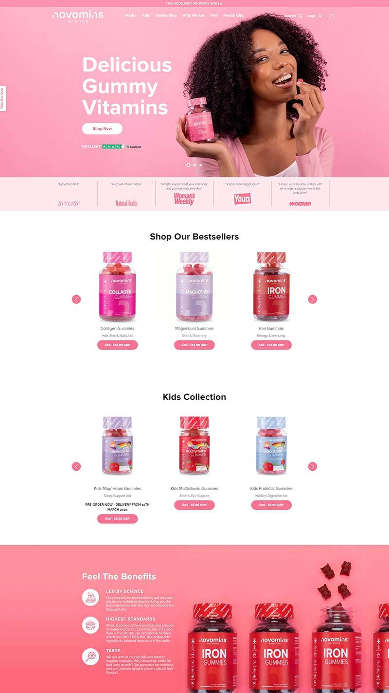 Novomins 英国维生素软糖品牌购物网站
