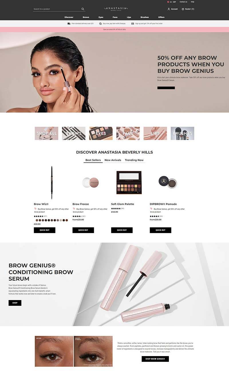 Anastasia Beverly Hills UK  美国专业彩妆品牌英国官网
