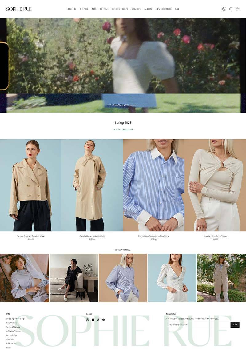 Sophie Rue 美国时尚女装品牌购物网站