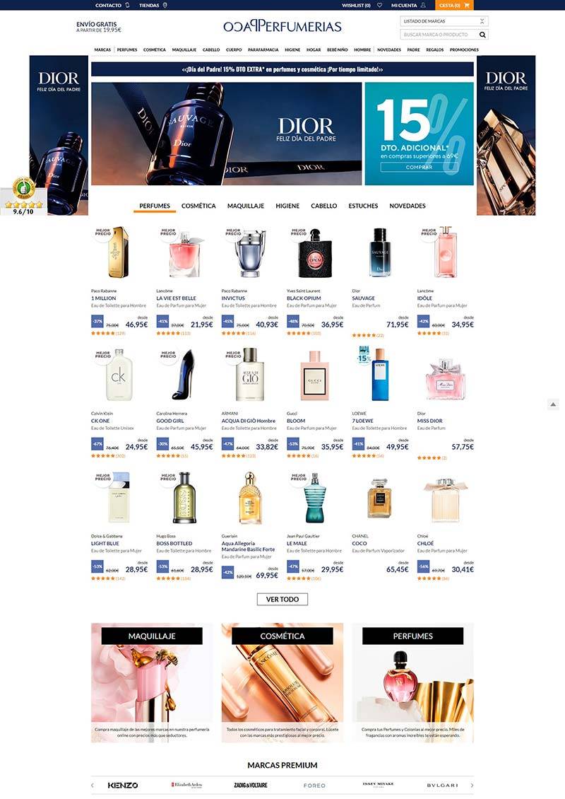 Paco Perfumerias 西班牙香水连锁品牌购物网站