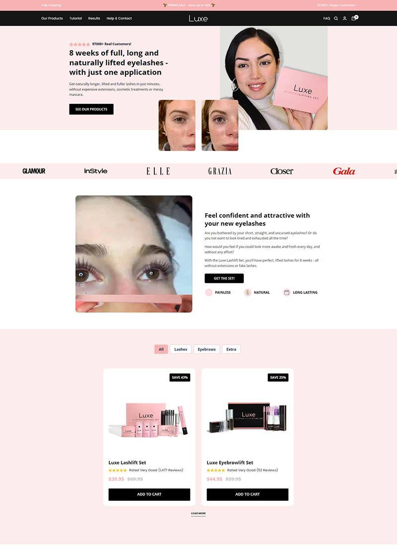 Luxe Cosmetics 美国睫毛美妆产品购物网站