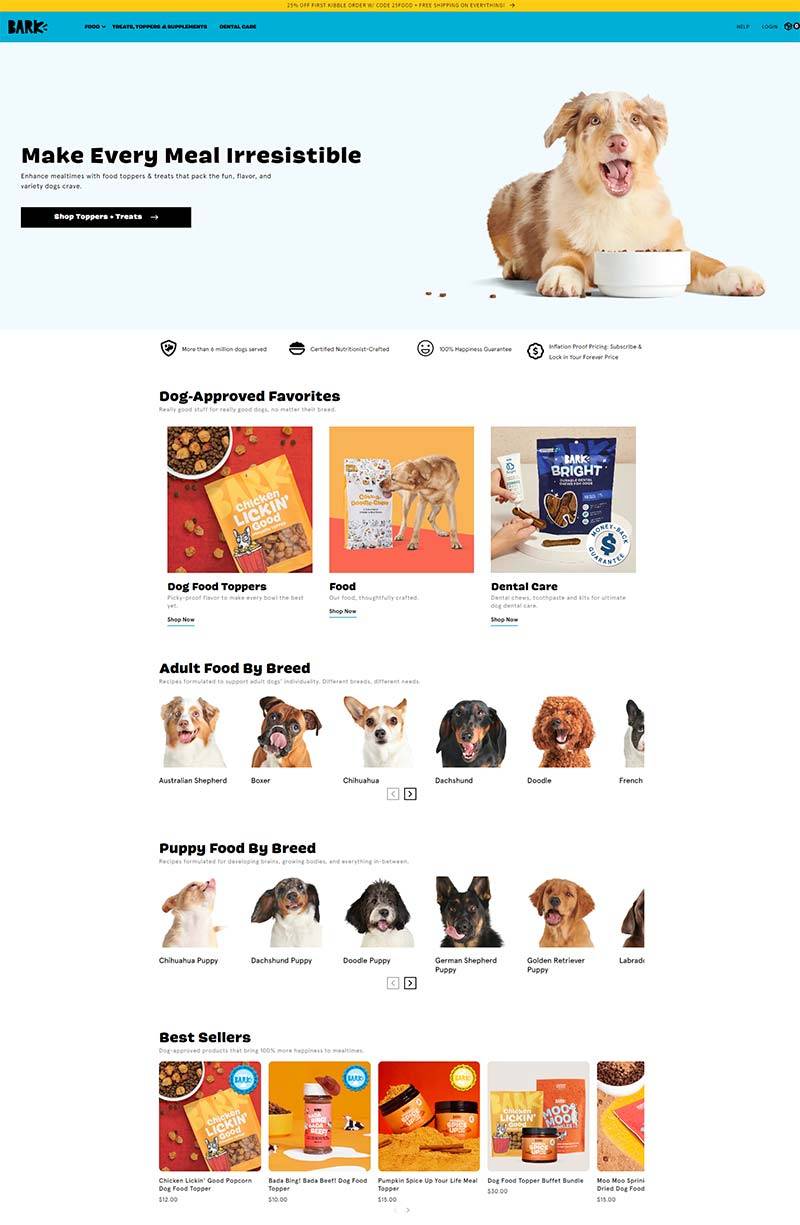 BARK 美国宠物狗食品盒子订阅网站