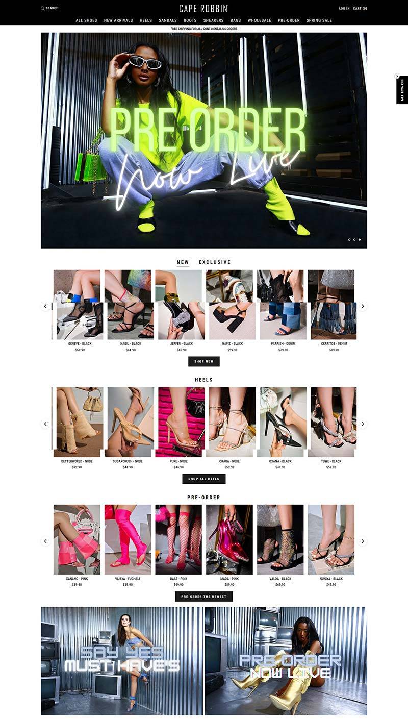 Cape Robbin 美国潮流女鞋品牌购物网站