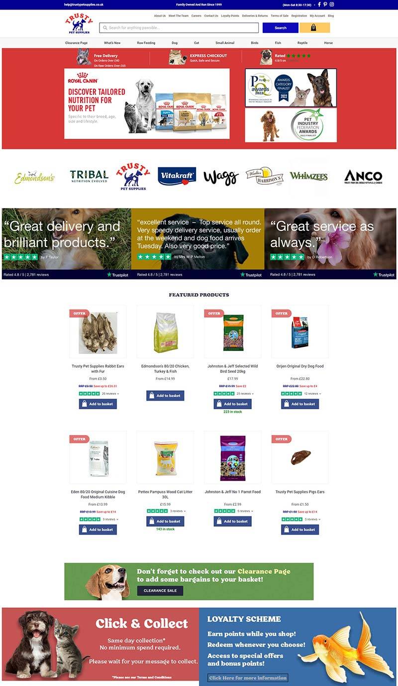 Trusty Pet Supplies 英国知名宠物用品购物网站