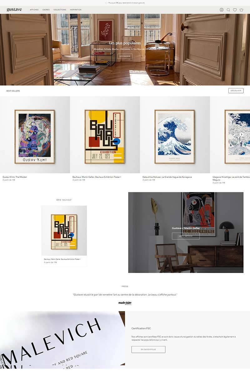 Gustave FR 法国画作装饰品购物网站