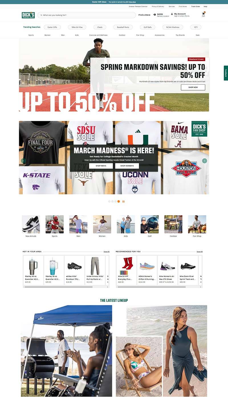 DICK’S Sporting Goods 美国体育用品连锁品牌购物网站