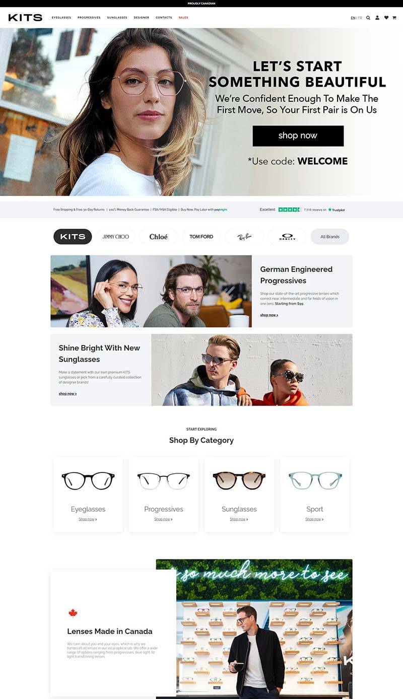 Kits.ca 加拿大隐形眼镜品牌购物网站