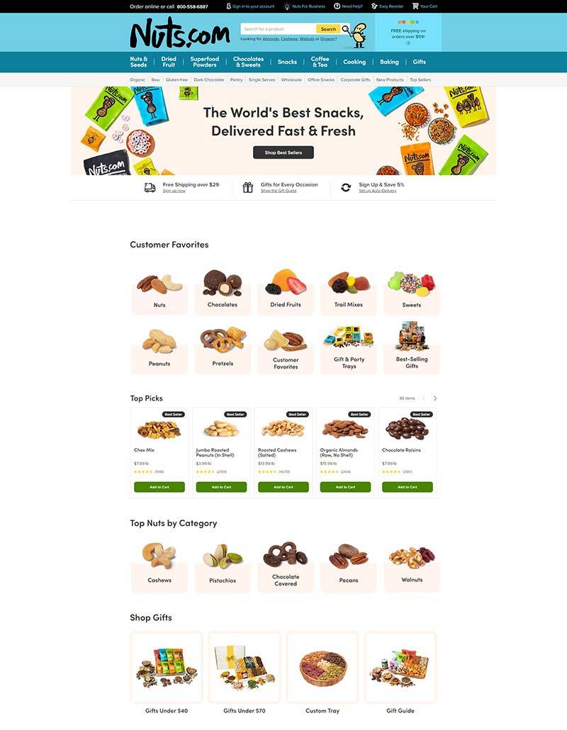 Nuts.com 美国坚果零食健康食品订购网站