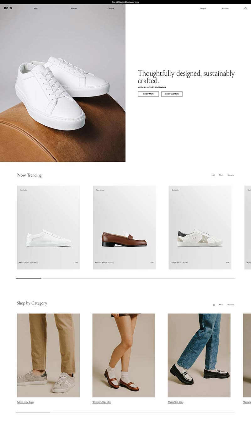 KOIO 美国手工奢侈鞋履品牌购物网站