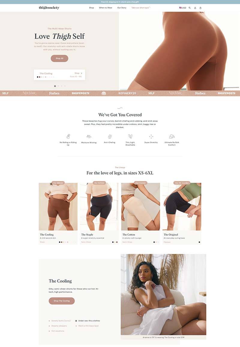 Thigh Society 加拿大女性打底服装购物网站