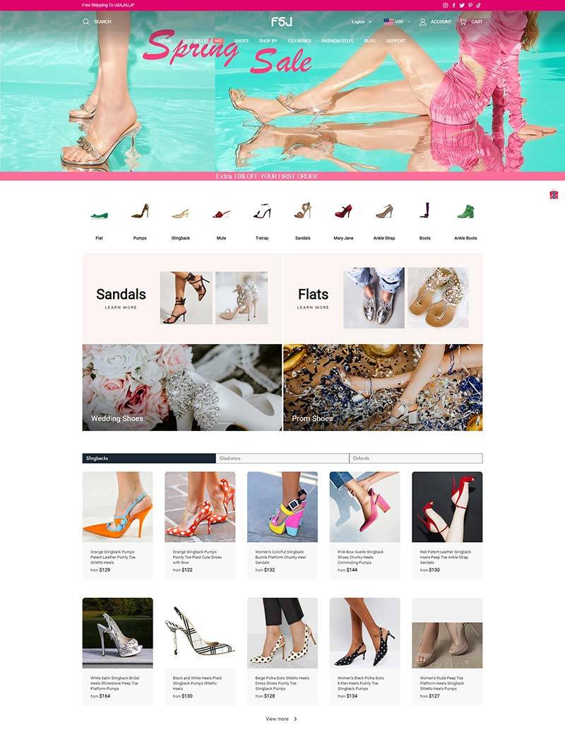 FSJ 美国时尚平价女鞋购物网站