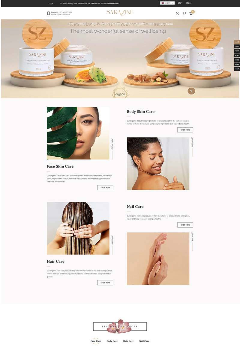 Sarazine 阿联酋天然护肤品牌购物网站