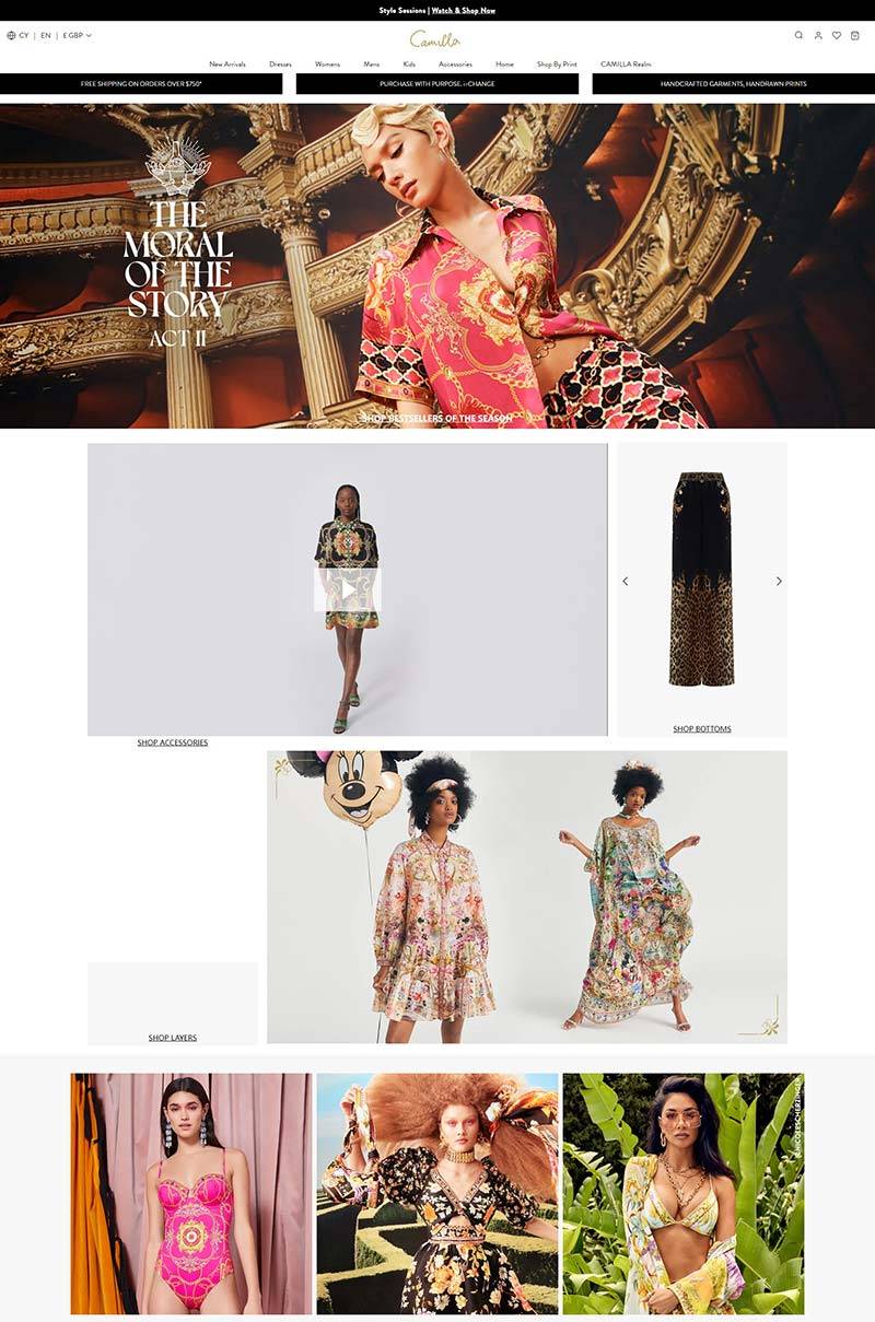Camilla UK 澳洲设计师服装品牌英国官网