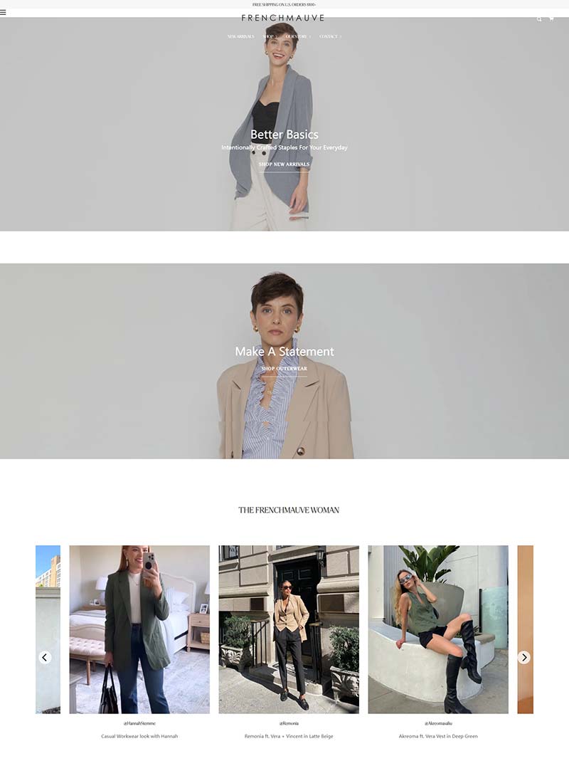 FRENCHMAUVE 美国现代女装品牌购物网站
