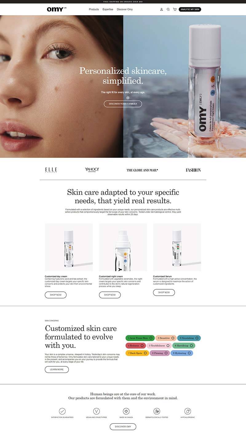 Omy Laboratoires 加拿大敏感肌肤护肤品牌购物网站