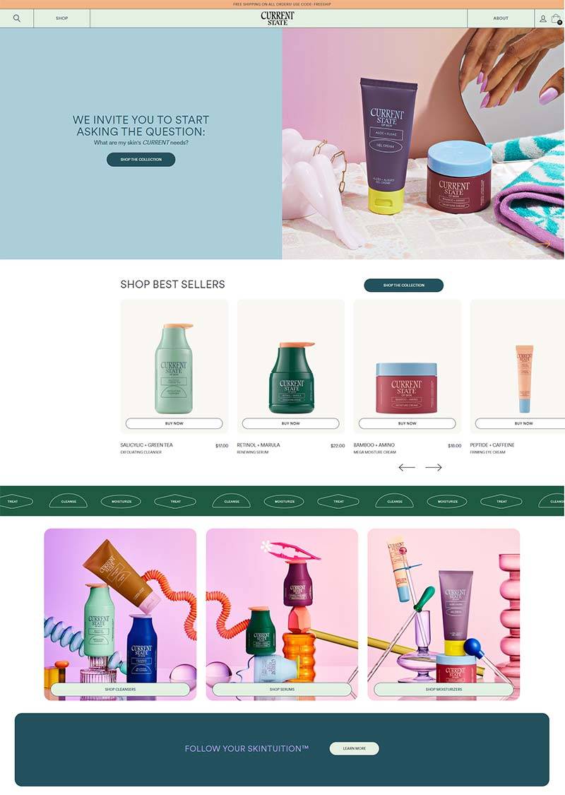 Current State 美国肌肤清洁护理品牌购物网站