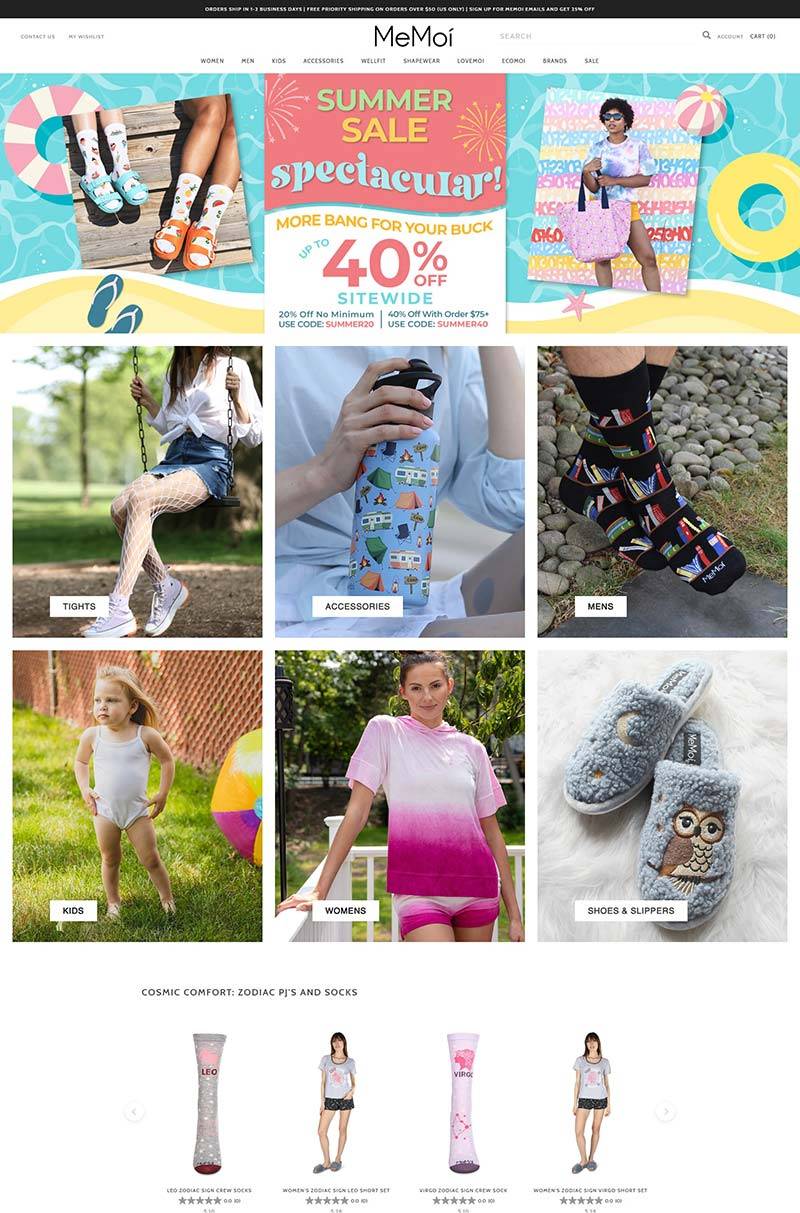 Memoi US 美国袜子配饰品牌购物网站
