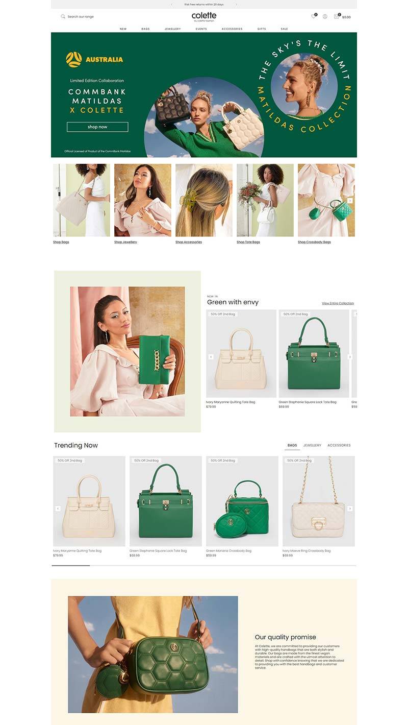 Colette AU 澳洲高端纯素手袋品牌购物网站