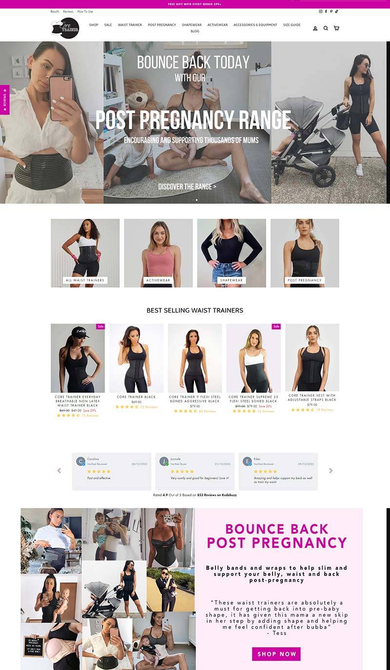 Core Trainer 澳洲女性健身服及设备购物网站