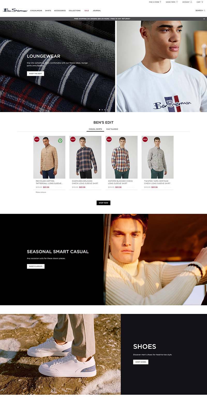 BEN SHERMAN AU 澳洲男士休闲服装品牌购物网站