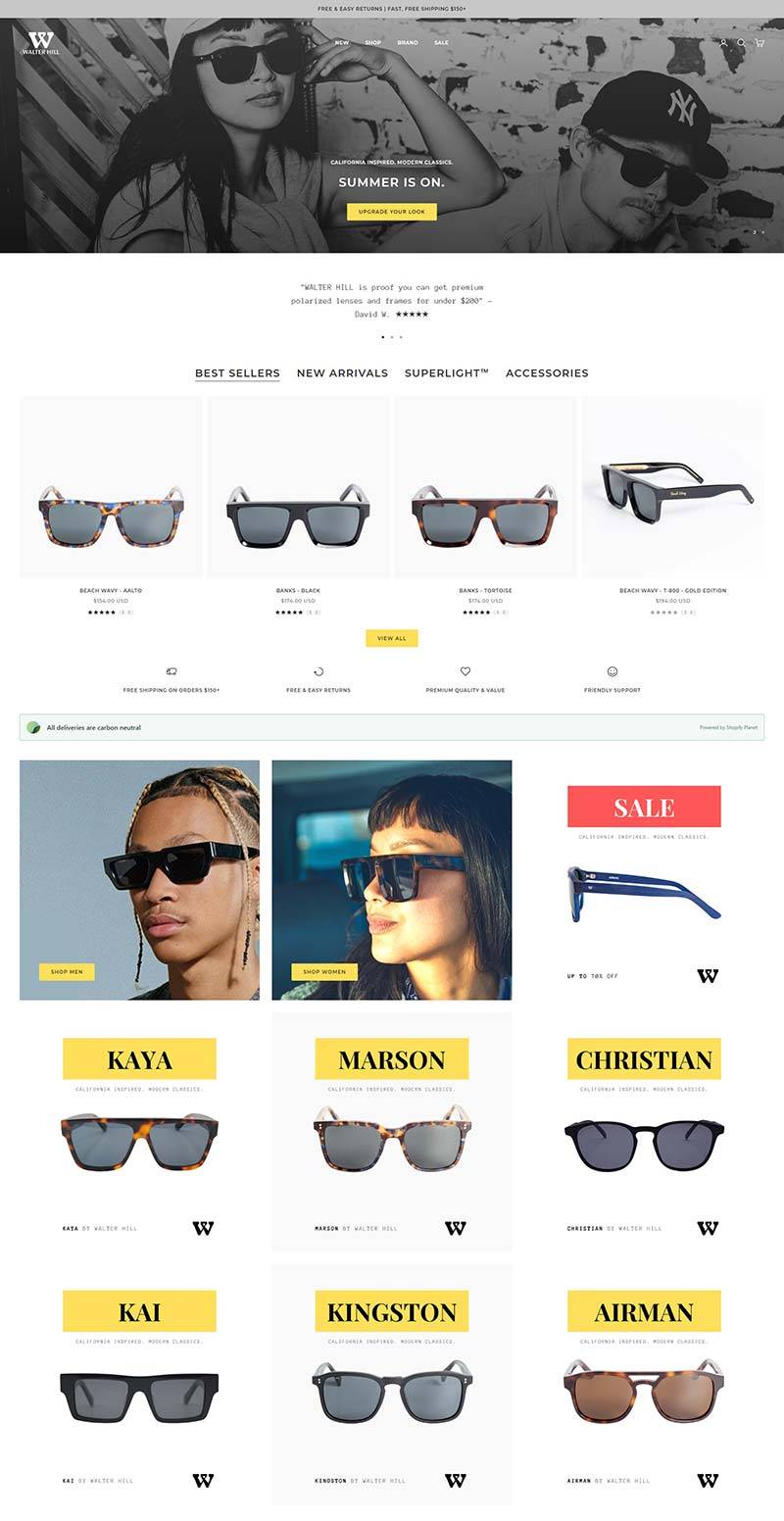 Walter Hill 美国手工时尚眼镜品牌购物网站