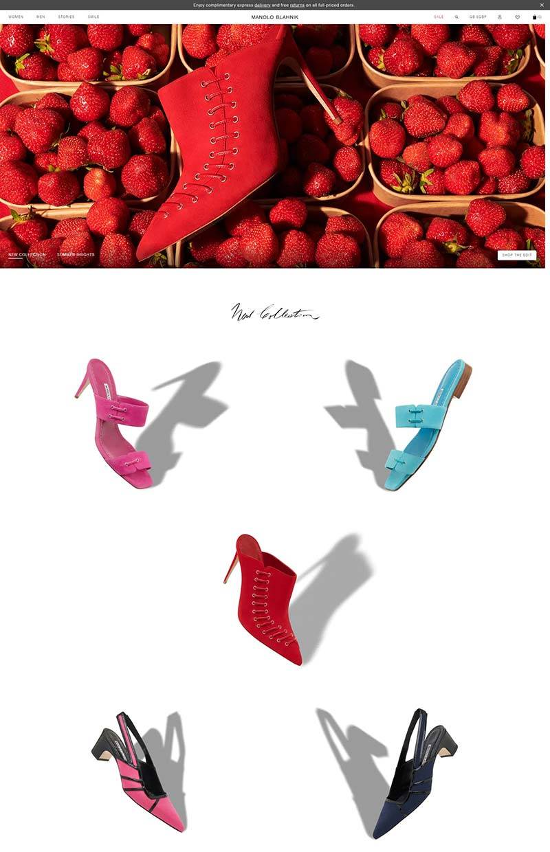 Manolo Blahnik 英国设计师鞋履品牌购物网站