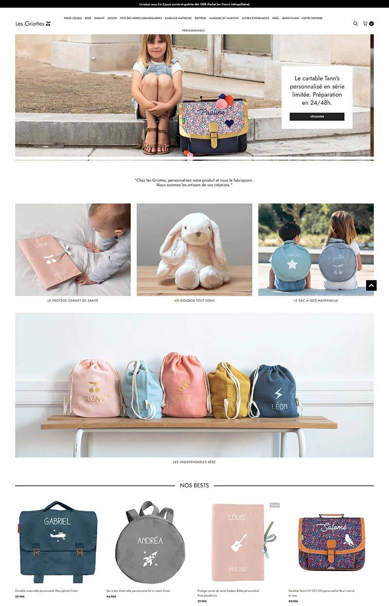 Les Griottes 法国时尚礼品包袋购物网站