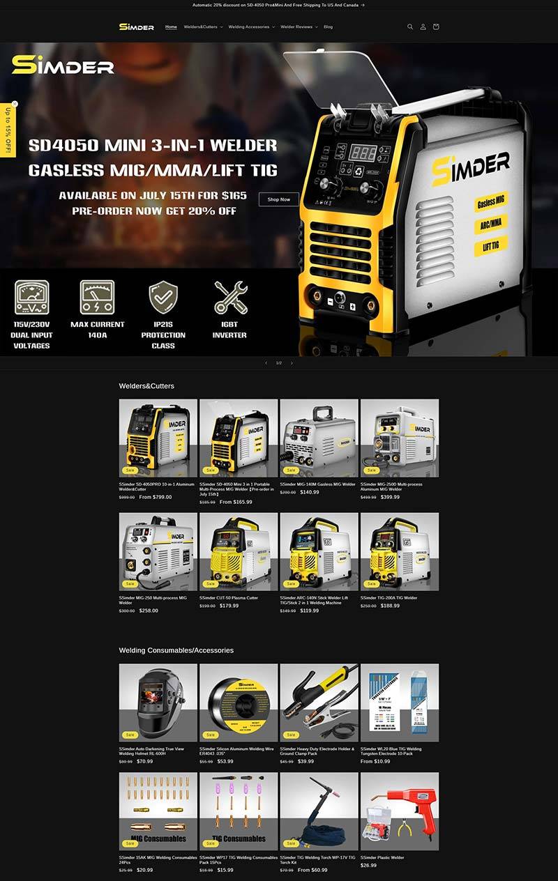 SSimder 美国家庭小型焊割机购物网站
