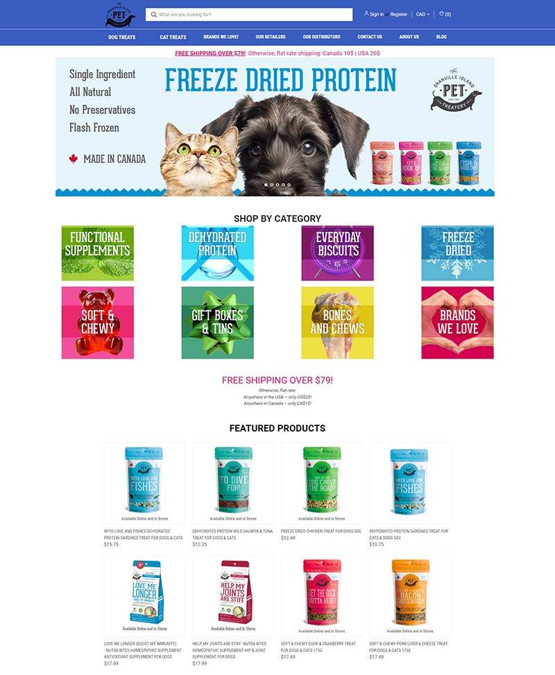 Pet Treatery 加拿大宠物健康食品购物网站