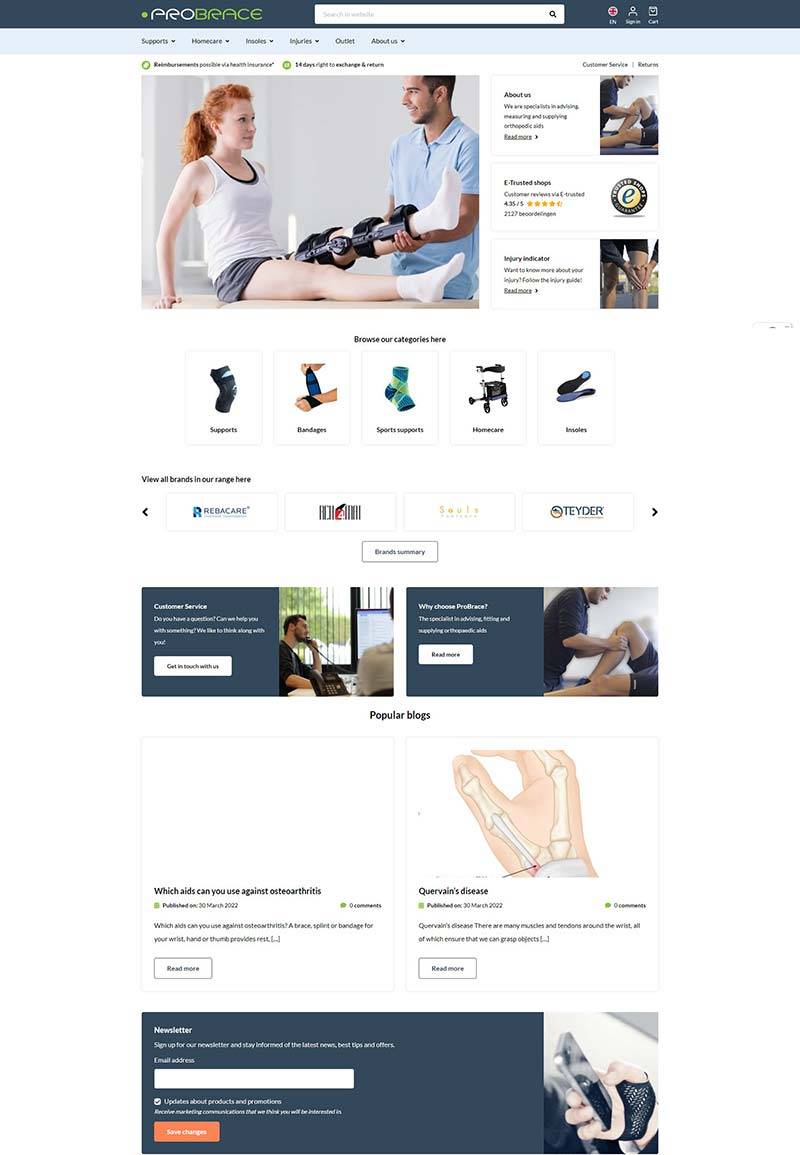 ProBrace 荷兰医疗保健装备购物网站