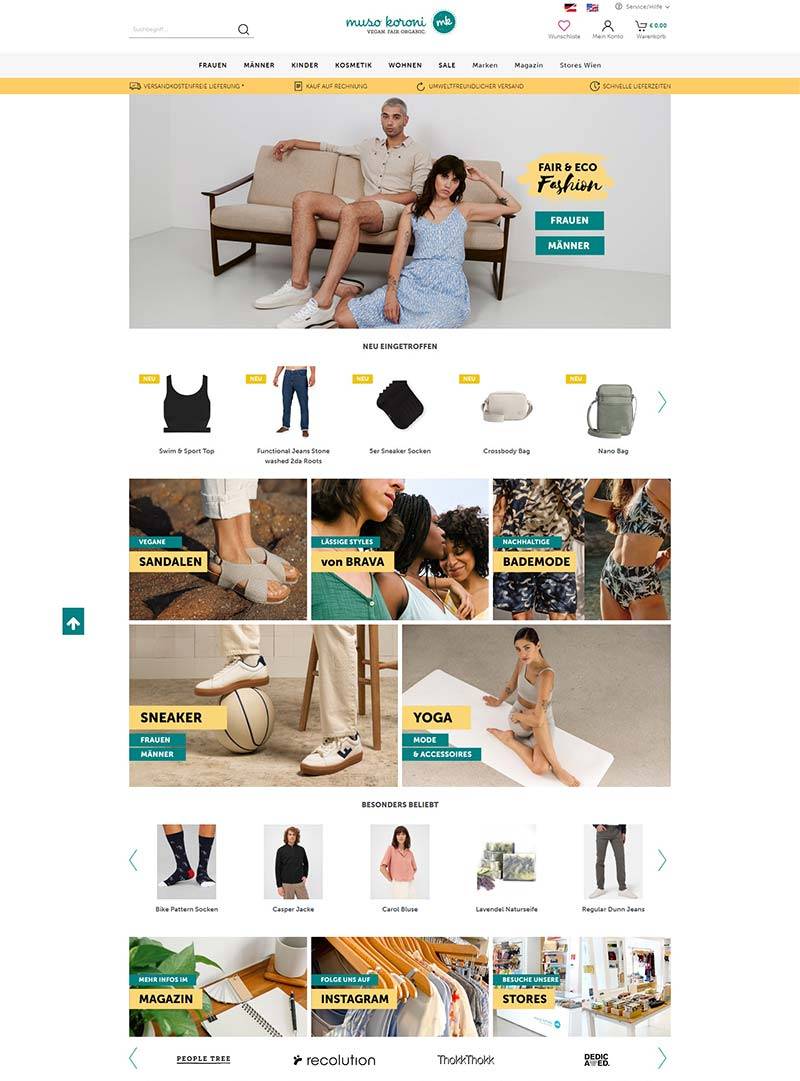muso koroni 德国纯素男女时装购物网站
