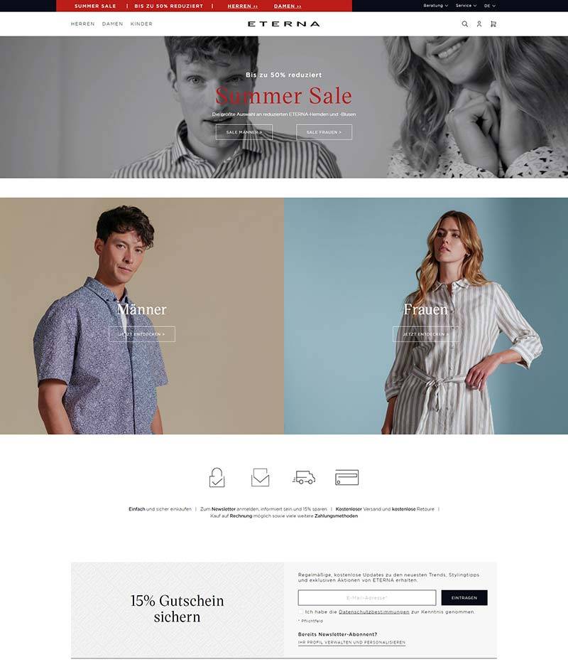 ETERNA 德国时尚衬衫品牌购物网站