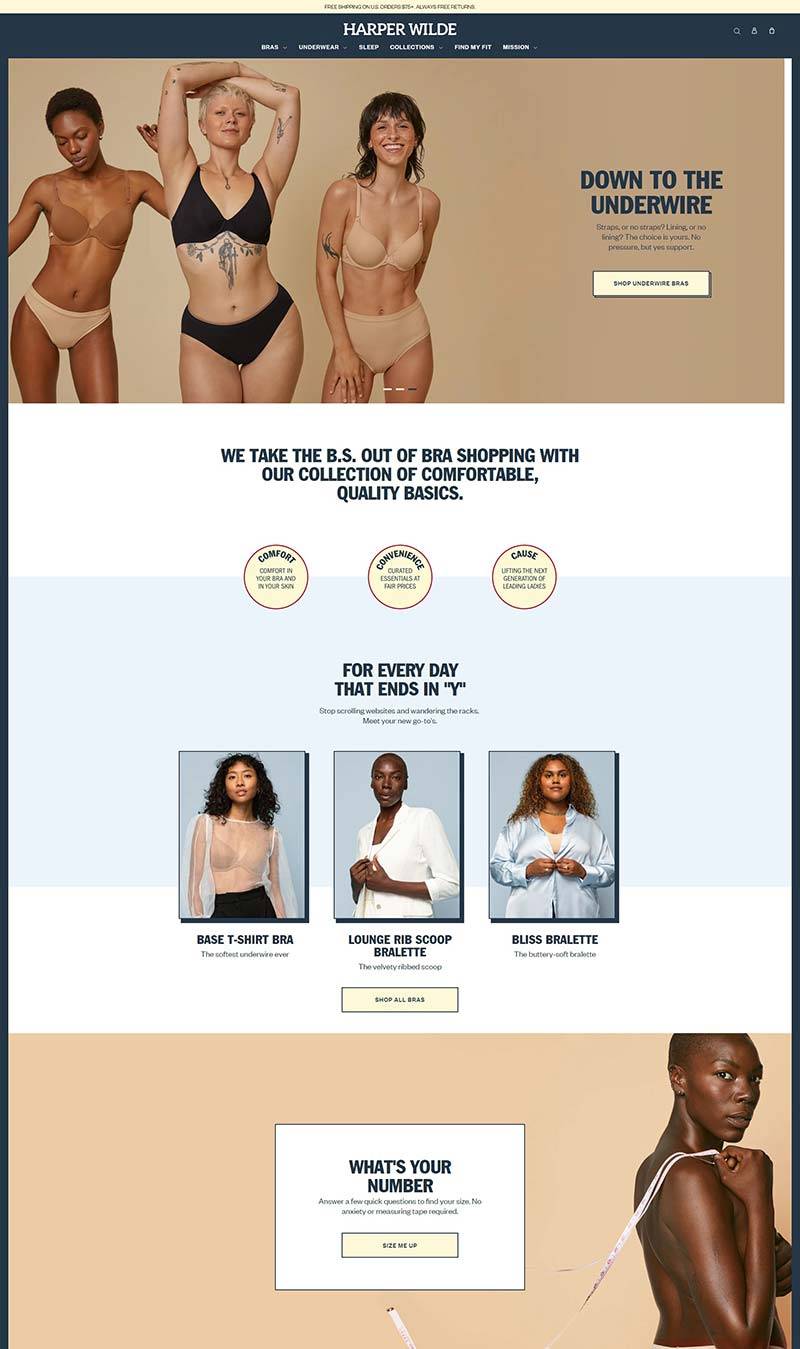 Harper Wilde 美国专业女士胸罩品牌购物网站