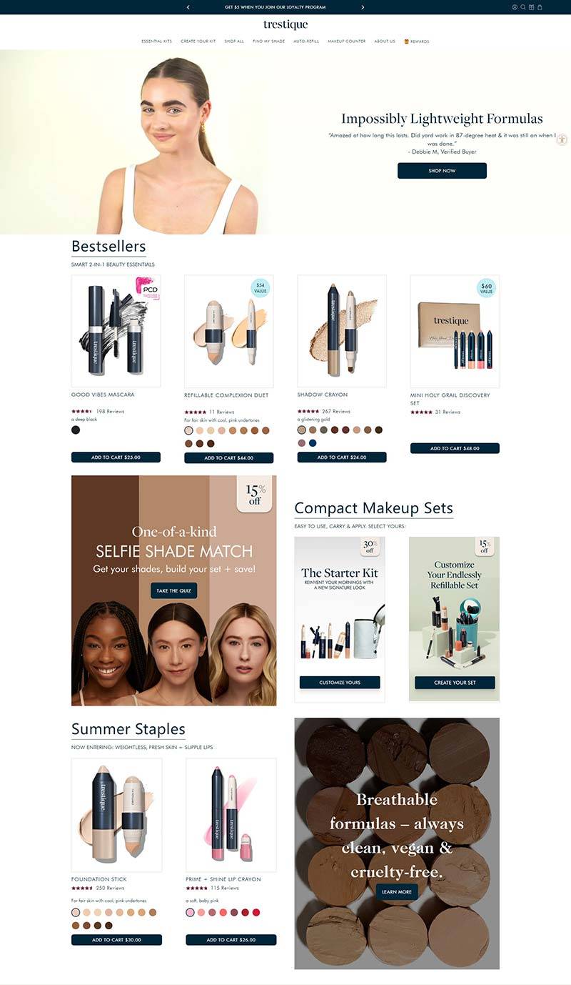 Trestique 美国清洁化妆品购物网站