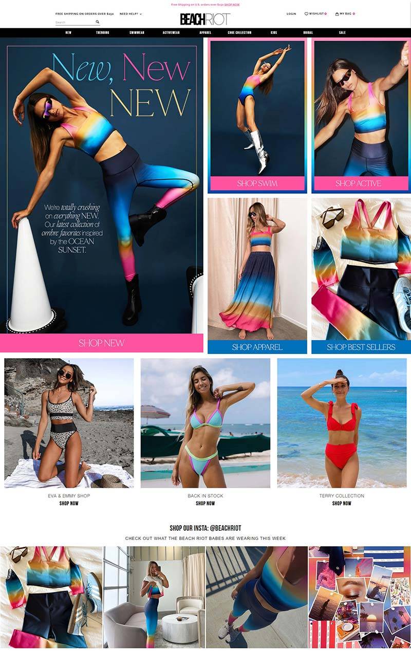 BeachRiot 美国沙滩运动女装购物网站