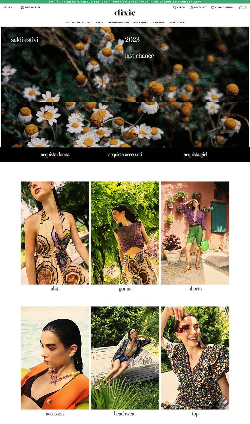 Dixie Fashion 意大利高端女性成衣品牌购物网站