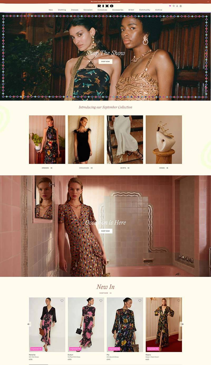 RIXO London 英国印花时尚女装购物网站