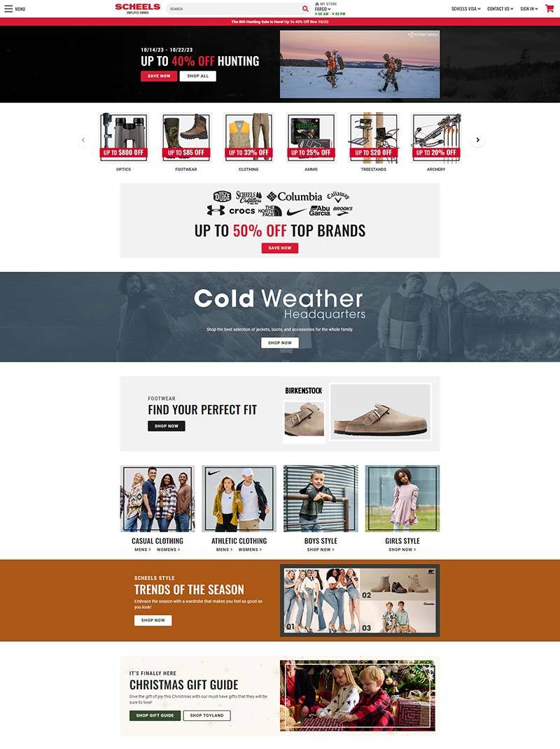 SCHEELS 美国户外服饰鞋包购物网站